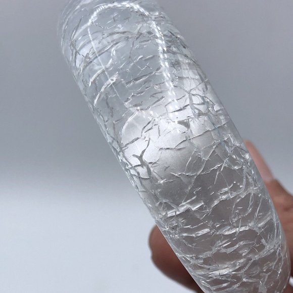 Vintage Lucite Bangle Wide Chunky Dome Asymetrical Bangle Bracelet - Picture 5 of 10